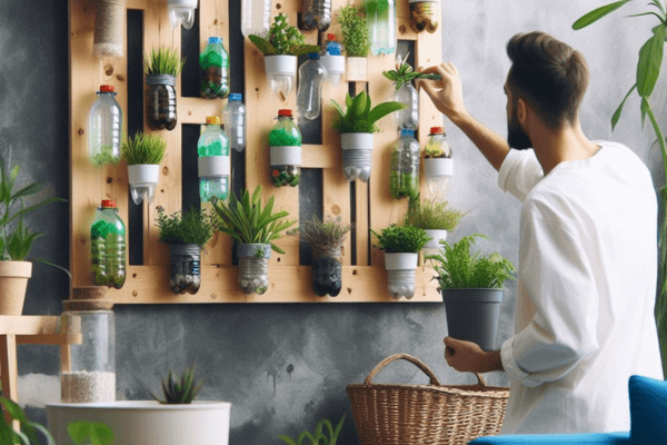 Jardinagem vertical sem complicações: reciclando materiais para montar um jardim em seu apartamento.